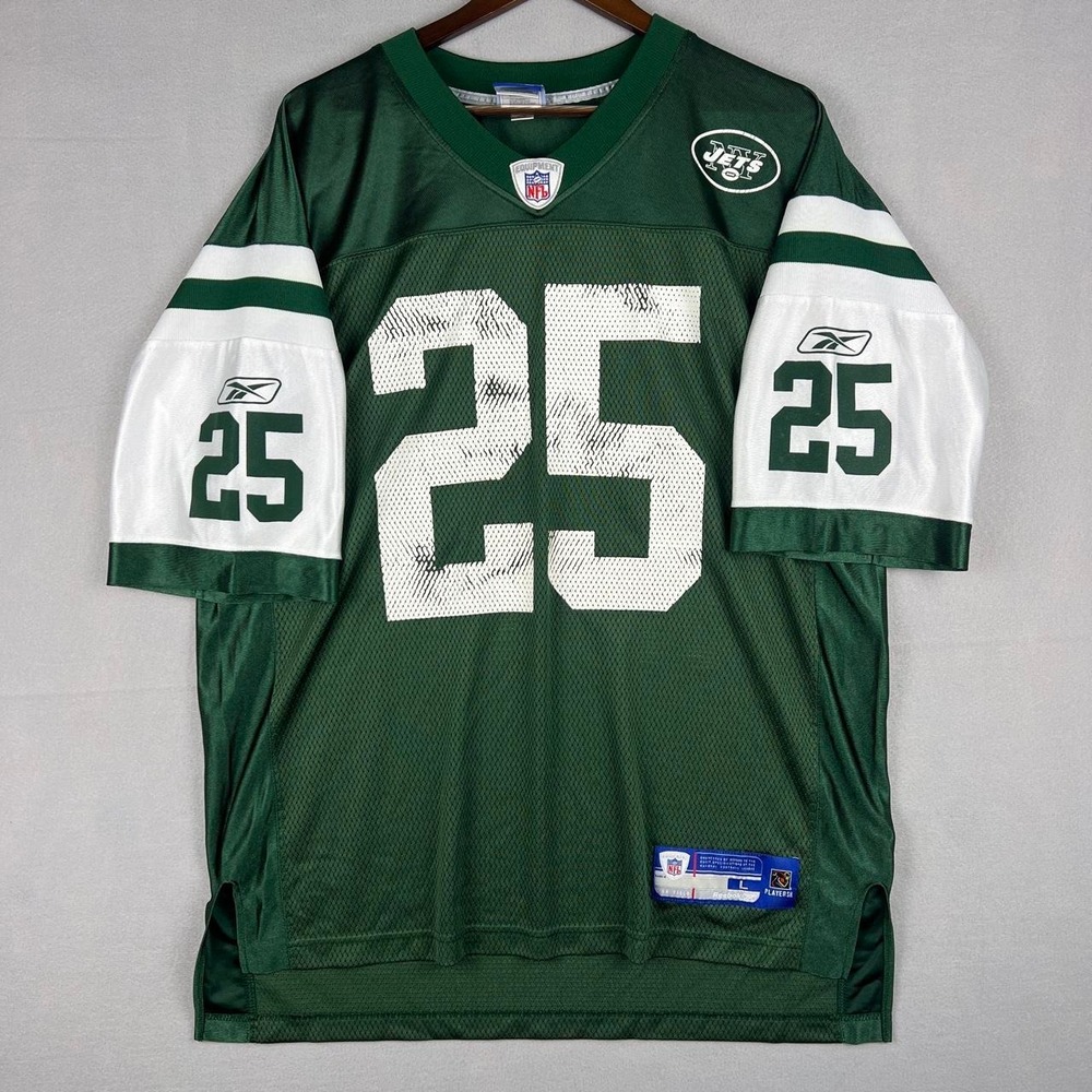 Vintage New York Jets NFL Football Kerry Rhodes 25 Green Reebok Jersey L